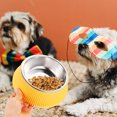 thumbnail image 3 of HEANUJJ 1Set Anti Fall Stainless Steel Dog Water Bowl Yellow Detachable Pet Feeding Tool, 3 of 5