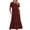 Wine, variant on GaThRRgYP Women's Sleeveless Dress,Women's Summer Casual Short Sleeve Crewneck Dress Casual Flowy Tiered Maxi Beach Dress with Pockets