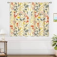 thumbnail image 4 of Colorful Leaves Small Kitchen Curtains Retro Rustic Flower Window Treatment Floral Plant Autumn Fall Cafe Short Curtains for Bathroom Dining Room Botanical Tier Treatment Drapes 27.5x39 inch, 4 of 6