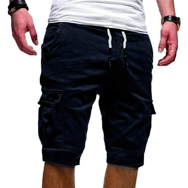 LOVZFMLL Men's Shorts Men's Sport Pure Color Bandage Casual Loose Sweatpants Drawstring Shorts Pant