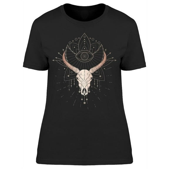Hand Drawn Wild Buffalo Art T-Shirt Women -Image by Shutterstock, Female Large