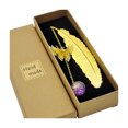 thumbnail image 1 of Marcapáginas con forma de pluma de Metal de estilo chino, marcapáginas creativo inmortal de flores secas, hojas de mariposa, regalo para el día del maestro, 1 of 5