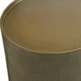 thumbnail image 3 of Uttermost Adrina Textured Reeded Exterior Drum Aluminum Accent Table in Gold, 3 of 3