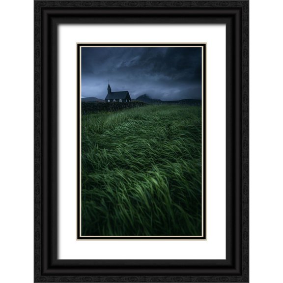Daut, Remo 10x14 Black Ornate Wood Framed with Double Matting Museum Art Print Titled - Lonely in the storm