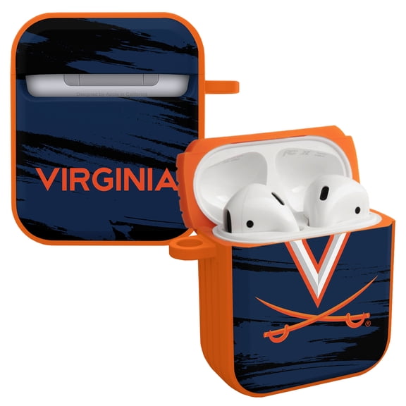 Virginia Cavaliers Paint Stripe HDX Case Cover Compatible with Apple AirPods Gen 1 & 2 by Affinity Bands