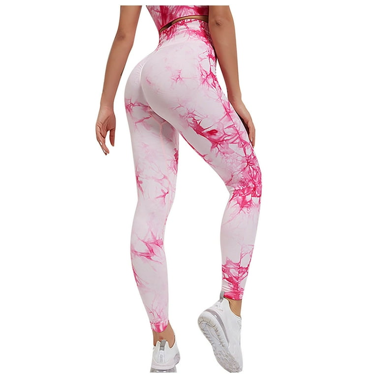 YUHAOTIN Wide Leg Yoga Pants for Women Plus Women'S High Waist Tie Dyed  Stretch Tight Lifting Sport Pants Flare Yoga Pants for Women Petite Cotton  Women'S Activewear Leggings 