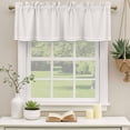 thumbnail image 3 of Farmhouse Beige White Striped Valances for Windows, Decorative Rod Pocket Window Valance Curtains, Modern Stripes Short Curtain Drapes for Kitchen/Bathroom/Living Room, 2 Panels, 42" W x 18" L, 3 of 8