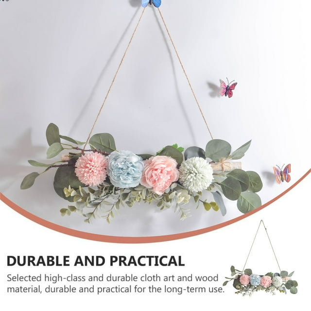 onlyliua para Interior/Exterior Decoración de Flores Artificiales Estilo Corona de Flores Decorativa Colgante de Pared