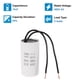 thumbnail image 3 of Capacitor de arranque Uxcell 10uF CBB60, capacitor de funcionamiento con 2 cables, motor de arranque CA 450V con frecuencia de 50Hz/60Hz, adecuado para compresores de aire y bombas, blanco, 3 of 6