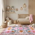 thumbnail image 3 of Moynesa 5'x7' Farmhouse Floral Area Rugs for Living Room, Washable Pink Coquette Rugs for Bedroom, Soft Colorful Boho Flower Accent Carpet for Dining Room Nursery Dorm Apartmen, 3 of 9