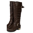 thumbnail image 5 of Nature Breeze BD16 Women Leatherette Buckle Gold Plating Heel Knee High Riding Boot, 5 of 6