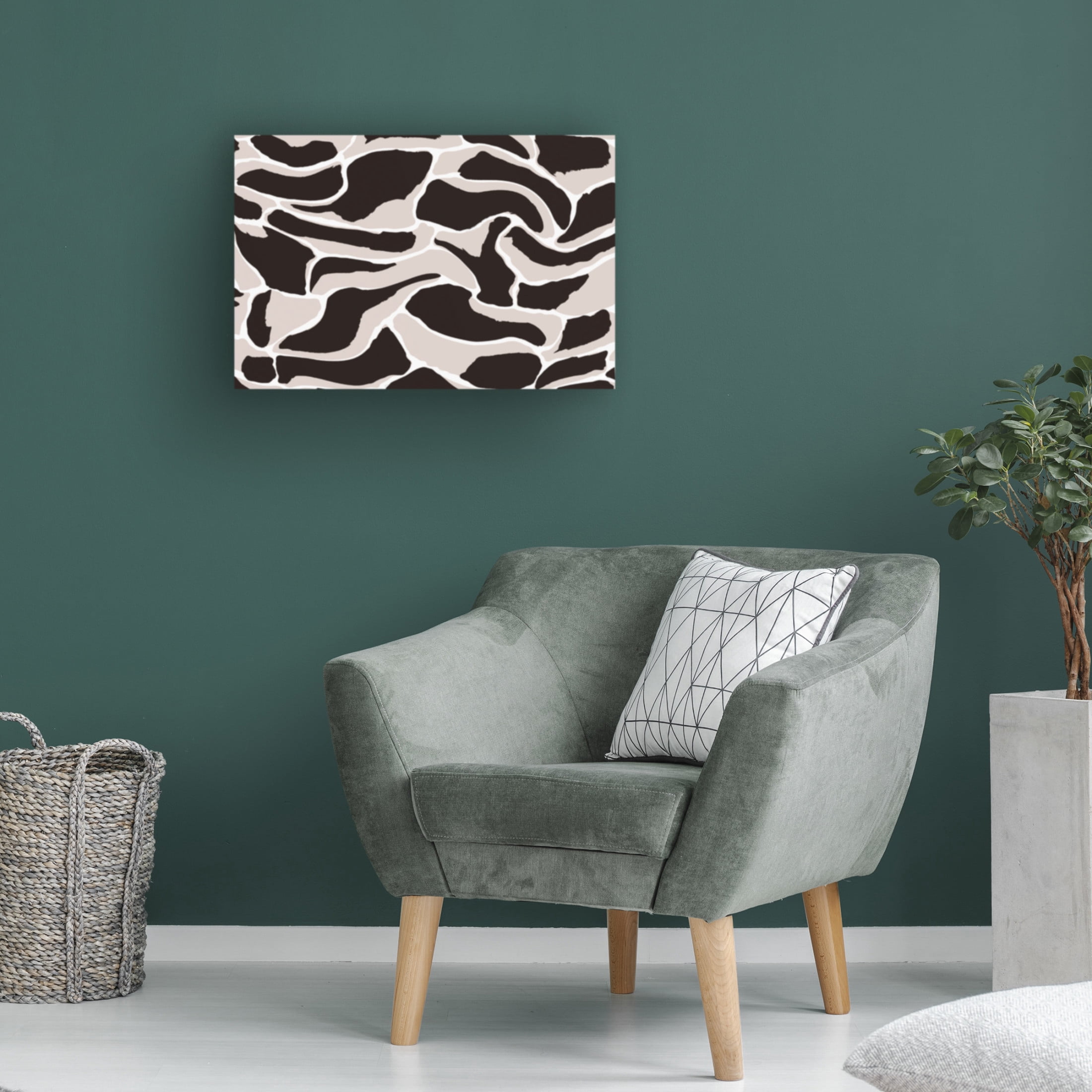 Canvas Wall Art - Treechild 'Beige And Brown Tiger Pattern' Wall Art for Living Room, Bedroom, or Office D?cor by Trademark Fine Art - 32 x 22 Inches