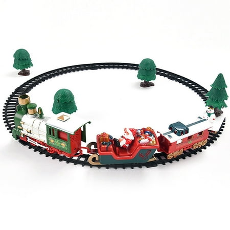 Coxeer Christmas Train Set Realistic Light up Train Toy Set Electric ...