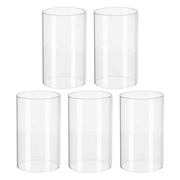 MEIBUTYUP 5-Piece Set Glass Candle , Clear Pillar Candle Holders for Cozy Romantic Home, Wedding Centerpiece Decor