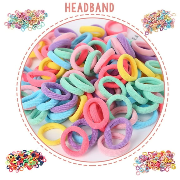 Misterolina 100Pcs Baby Elastic Hair Ties Candy Color Seamless Girls Hairbands Colorful Elastic For Kids Ponytail Hair Bands Toddlers