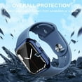 thumbnail image 4 of moogdieeo 2 Pack Case Built in Tempered Glass Screen Protector Compatible with Apple Watch SE 2 (2024)/SE/Series 6/Series 5/Series 4 44mm, Hard PC Case Overall Protective Cover-1 Black + 1 Blue, 4 of 12