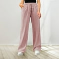 thumbnail image 2 of Razzly Women's Casual Loose Fit High Waist Drawstring Pants With Side Pockets plus Size Exercise Pants for Women Soft Womens Sweatpants Elastic Waist Pants for Women plus Wide Legs(Light Pink,2XL), 2 of 9