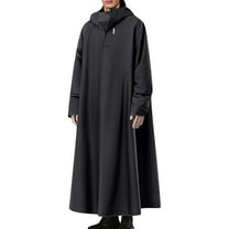 Handshe Men's Versatile Solid - Color Long - Sleeved Raincoat - Half - Button, Rainstorm - Proof, Portable for Hiking & Outdoor Activities