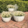 thumbnail image 3 of HESHENG 8 Bundles Artificial Daisy Mums Flowers Outdoor Fake Fall Flowers for Decoration No Fade Faux Plastic Autumn Flower Garden Porch Window Box Decor（White）, 3 of 8