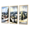thumbnail image 3 of Designart "Winter s Magic at Mont Tremblant II" Forest Framed Wall Art Set Of 3 - Green Traditional Frame Canvas Set For Living Room Decor, 3 of 6