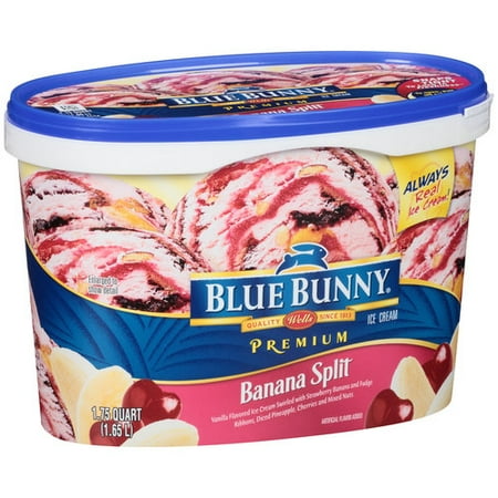 Blue Bunny Dairy Premium Banana Split Ice Cream, 1.75 qt
