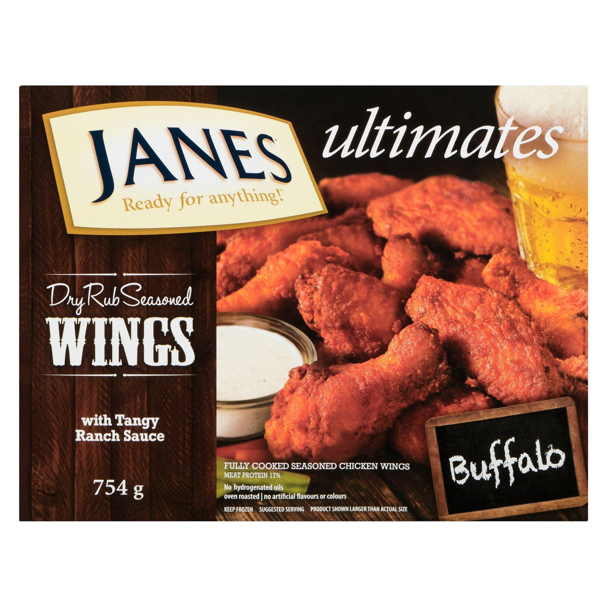 Janes ultimates Dry Rub Seasoned Chicken Wings Buffalo Style, Chicken Wings, 754g