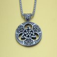 thumbnail image 2 of GHSDFBB Celtic Knot Necklace for Men,Stainless Steel Magic Double Side Solid Heavy Pendant with Chain, 2 of 7