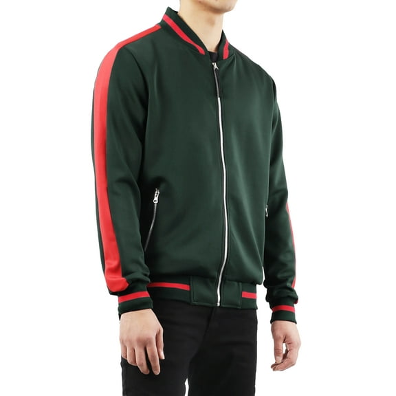 Ma Croix Men's Casual Stretch Slim Fit Track Bomber Jacket