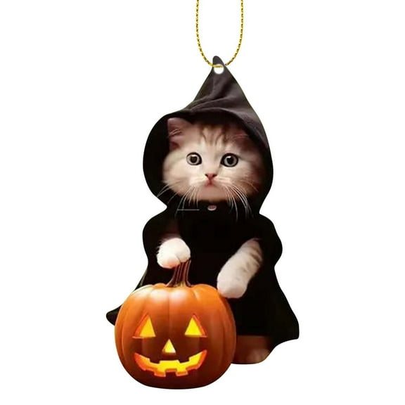 JoyMoreHome Pumpkin Cat Halloween Decor Ornament Windows Hangings for Cat Lovers - Cat Theme Gifts -Hanging Pendant Decoration