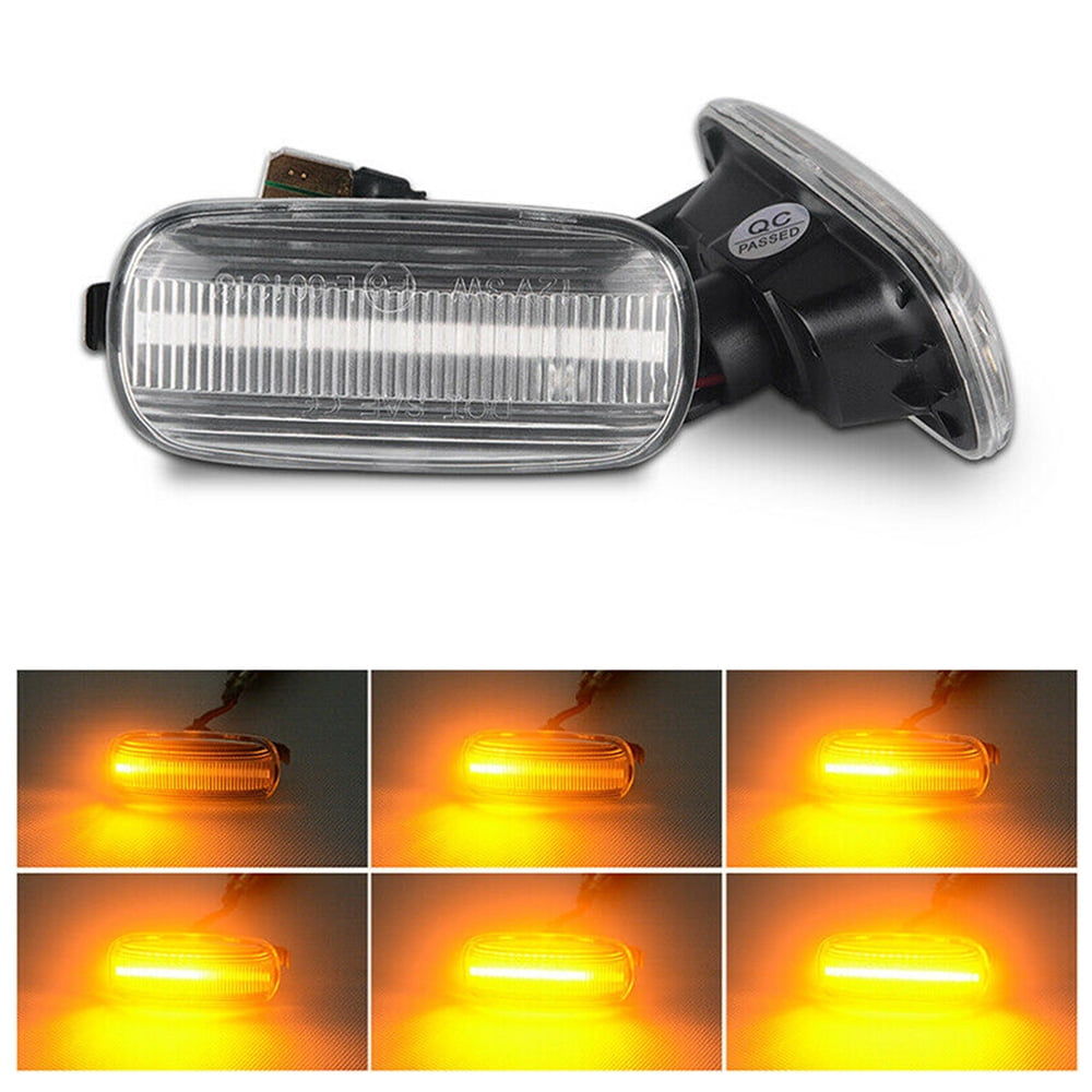 2x Dynamic Sequential Amber LED Side Marker Turn Signal Light for A4 S4 B6 B7 A6