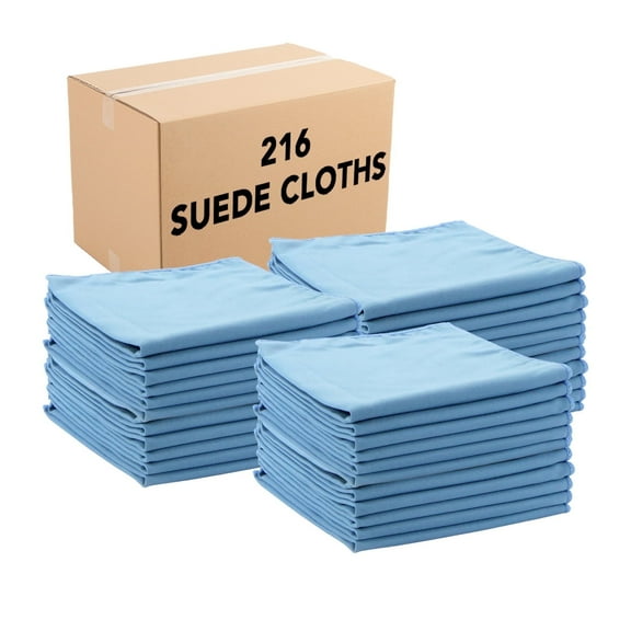 Arkwright Microfiber Suede Glass Cleaning Cloths (Bulk Case of 216, 16 x 16 in, Blue)
