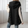 thumbnail image 4 of Long Vest for Women Sleeveless Cable Knit Open Front Cardigan Oversized Sherpa Vest Jacket Button Hooded Sweater Coat, 4 of 6