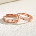 thumbnail image 2 of Couples Rings Set Adjustable Opening Geometric Matching Rings for Him and Her Rose Gold Rings for Women Platinum Rings for Men Anniversary Jewelry Gift, 2 of 3