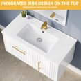 thumbnail image 3 of DWVO 36 Inch Bathroom Vanity with Sink, Wall Mounted Bathroom Sink Storge Cabinet with Drain, White, 3 of 7