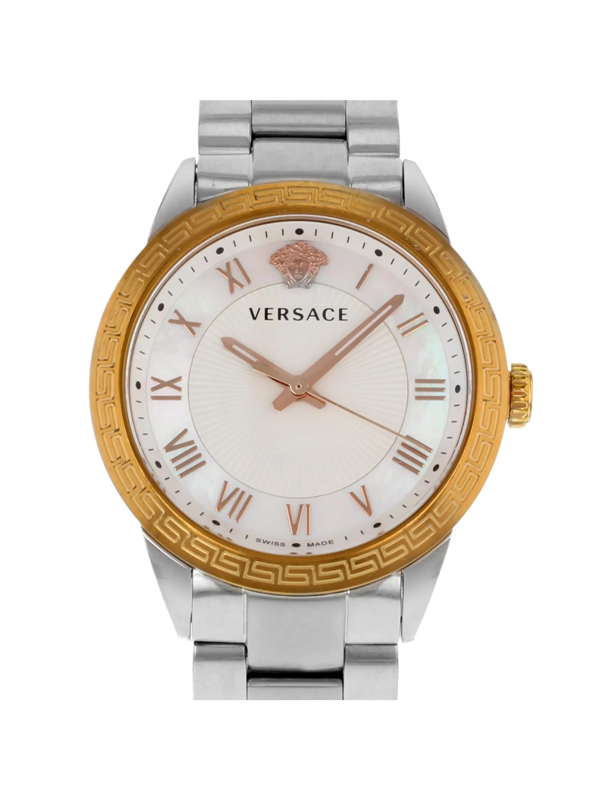 Versace La Medusa Quartz Silver Dial Two-Tone Ladies Watch