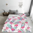 thumbnail image 3 of Tropical Pink Flamingo Throw Blanket Soft Bed Blankets Lightweight Cozy Plush Flannel Fleece Blanket for Sofa Couch Bedroom 50"x40" Small, 3 of 6