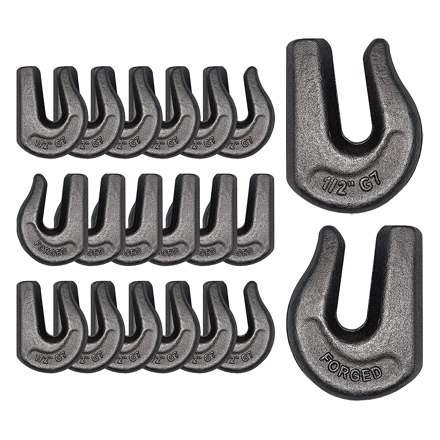 20 Pack Heavy Duty 1/2" Weld On Grab Hook, Grade 70 Clevis Chain Hook