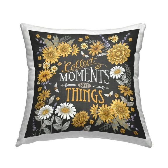 Stupell Industries Collect Moments Not Things Decorative Printed Throw Pillow Design by Deb Strain.