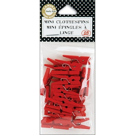 Canvas Corp Mini Clothespins 1 25 Pkg Red Walmart Com