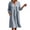 Gray., variant on HBGVBA 3/4 Sleeve V Neck Dresses for Women Soft Lace Neck Loose Casual Midi Dress with Pockets