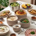 thumbnail image 6 of Onader 8-Piece Ceramic Bowls with Lid, Mixing Bowls Set of 4 for Kitchen Meal Prep Food Storage Leftover, Stoneware Serving Bowl for Cooking Baking, Cappuccino Brown, 6 of 11