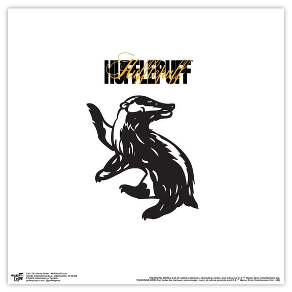 Gallery Pops Harry Potter - Hufflepuff Icon Wall Art, Unframed Version, 12" x 12"