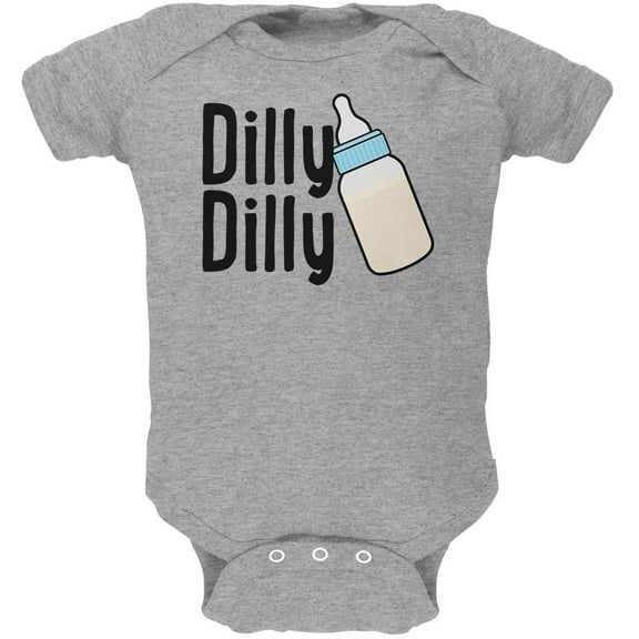Dilly Dilly Baby Bottle Funny Soft Baby One Piece Heather 0-3 M