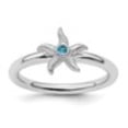 thumbnail image 3 of Auriga Fine Jewelry 925 Sterling Silver Blue Topaz Starfish Ring for Women Size- 6, 3 of 6