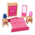 thumbnail image 4 of Juego de muebles de casa de muñecas de madera en miniatura, simulación de micropaisaje clásico Dormitorio, 4 of 9