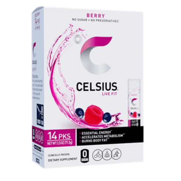 Celsius Energy Powder Drink Mix - Berry (14 Packets)