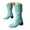 Green, variant on Womens Mid Calf Motorcycle Boots Pointed Toe Fashion Buckle Tall Boots Western Booties