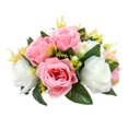 thumbnail image 3 of 2 Artificiales de Rosas, Arreglo de 15 Cabezas, Decoración de Bricolaje para Carretera Yotijar Bola de rosa de simulación, 3 of 10