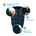 thumbnail image 4 of Gooby Fashion Vest - Green Check, X-Large - Small Dog Sweater Bomber Dog Jacket Coat with D Ring and Zipper Closure, 4 of 5