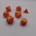 thumbnail image 4 of 7x Polyhedral Dices Smooth D4-D20 for board game props Math Teaching Bar Table Board Games Orange Yellow, 4 of 7